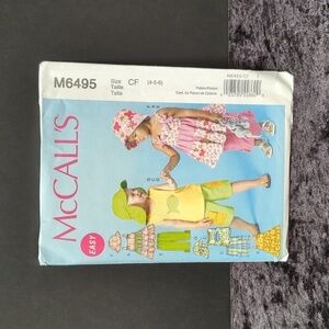 McCall's M6495 Uncut/Unused Sewing Pattern Kid's Size CF (4, 5, 6)